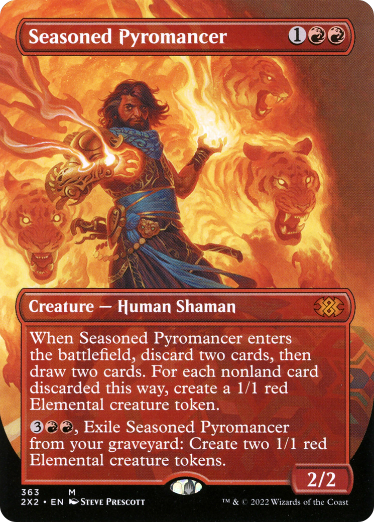 [ BL ] [FOIL] Seasoned Pyromancer (Borderless) #363 - MYTHIC 2X2 - Double Masters 2022
