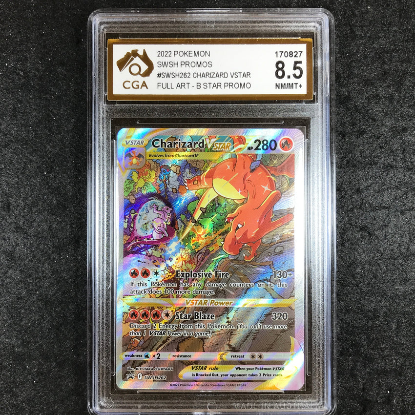 CGA 8.5 Charizard VSTAR - SWSH162 - Full Art Black Star Promo 827