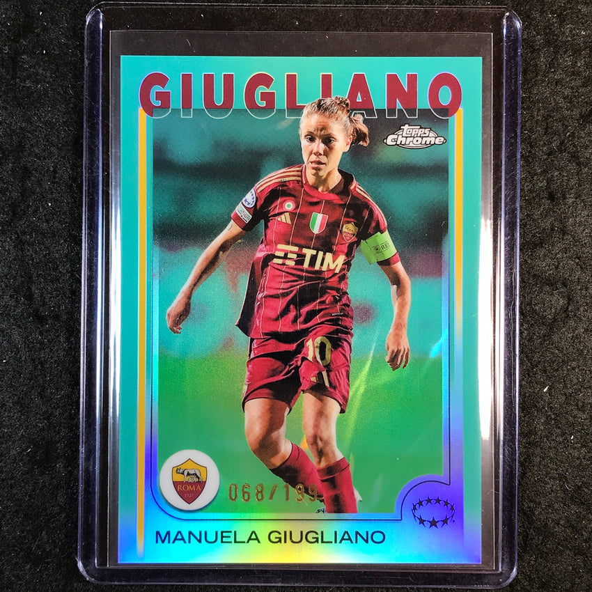 2024-25 Topps Chrome UEFA Women's MANUELA GIUGLIANO Aqua /199 #74