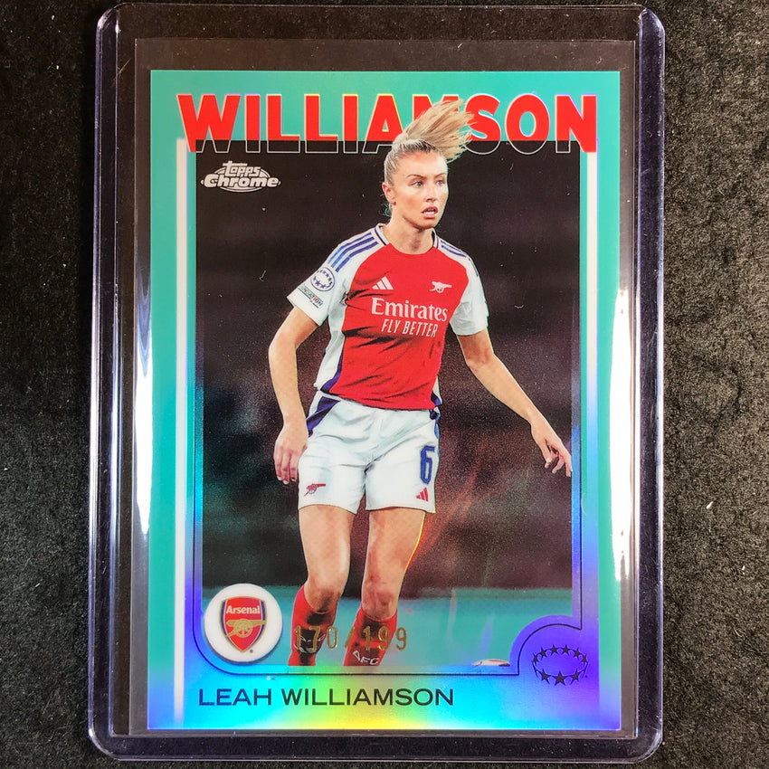 2024-25 Topps Chrome UEFA Women's LEAH WILLIAMSON Aqua /199 #82