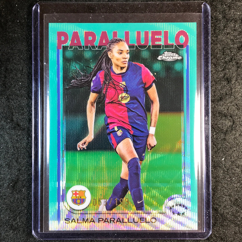 2024-25 Topps Chrome UEFA Women's SALMA PARALLUELO Aqua Wave /199 #7