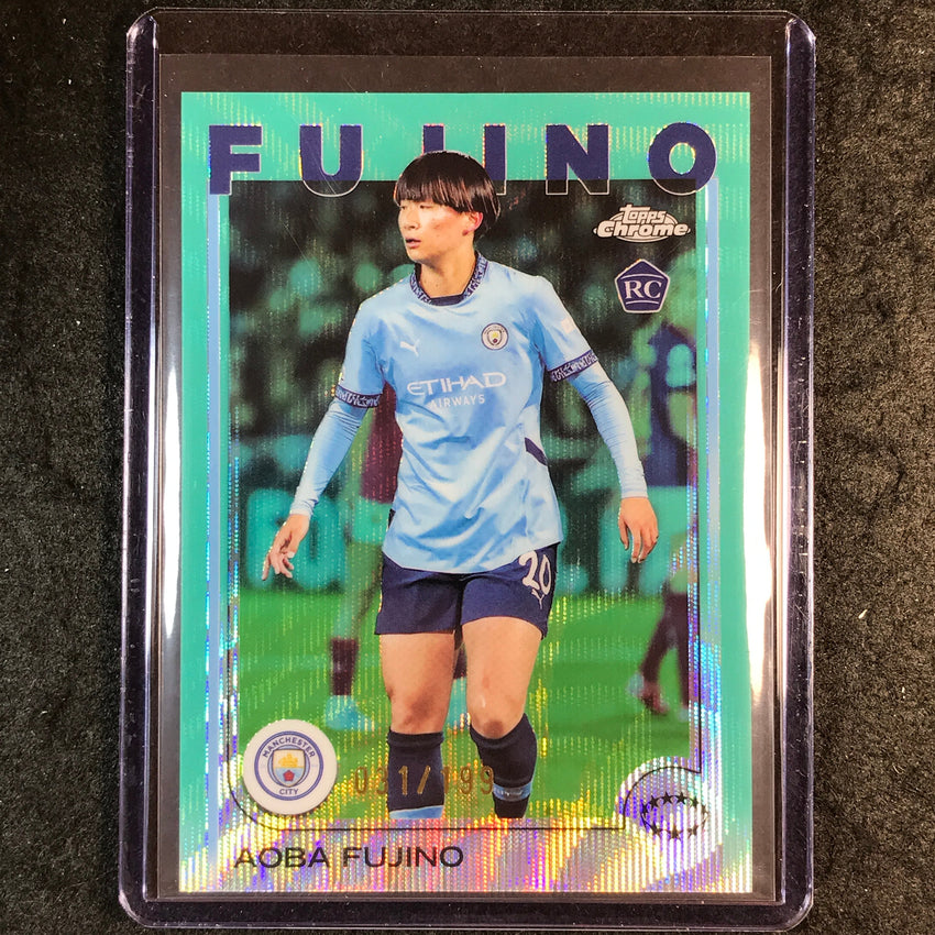 2024-25 Topps Chrome UEFA Women's AOBA FUJINO Rookie Aqua Wave /199 #20
