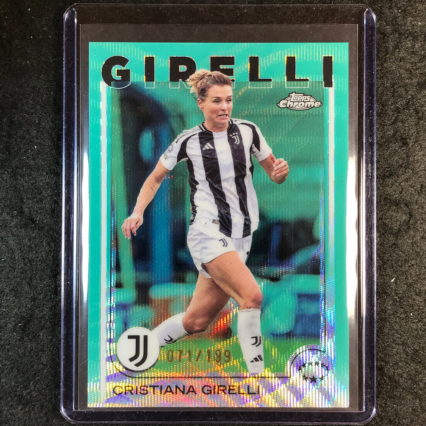 2024-25 Topps Chrome UEFA Women's CRISTIANA GIRELLI Aqua Wave /199 #31