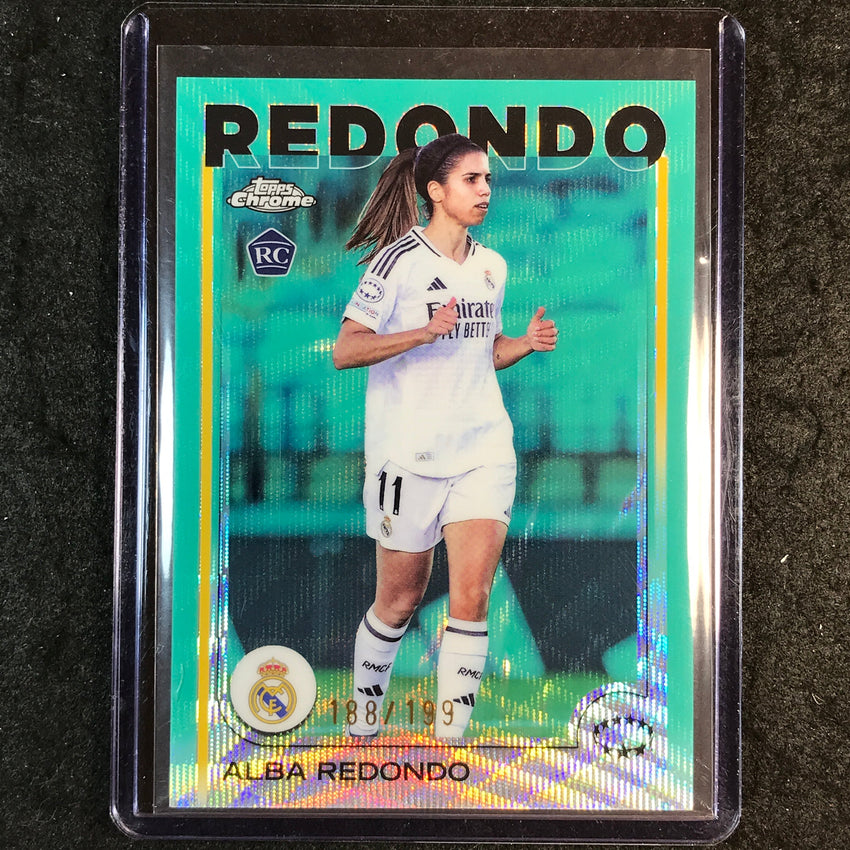 2024-25 Topps Chrome UEFA Women's ALBA REDONDO Rookie Aqua Wave /199 #37