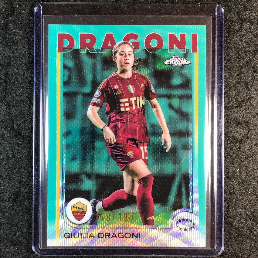 2024-25 Topps Chrome UEFA Women's GIULIA DRAGONI Aqua Wave /199 #38
