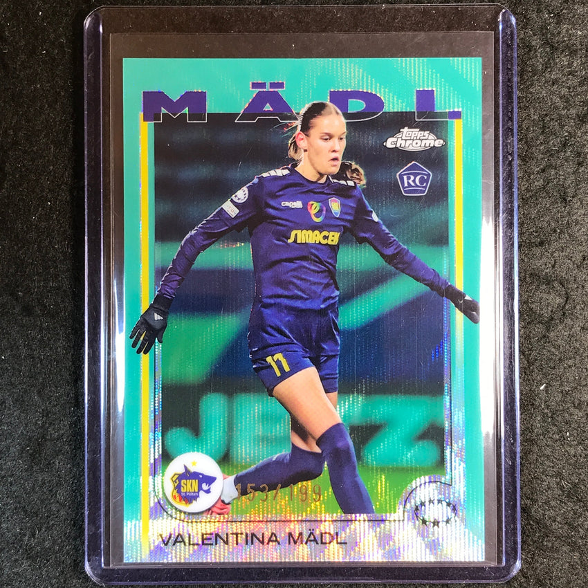 2024-25 Topps Chrome UEFA Women's VALENTINA MADL Rookie Aqua Wave /199 #48