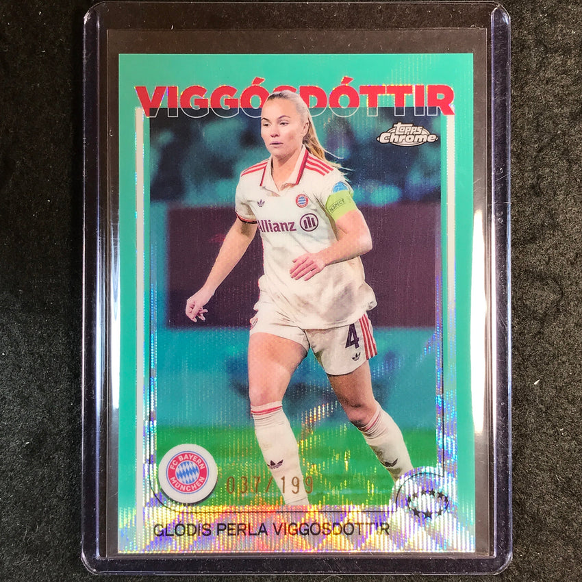 2024-25 Topps Chrome UEFA Women's GLODIS PERLA VIGGOSDOTTIR Aqua Wave /199 #64