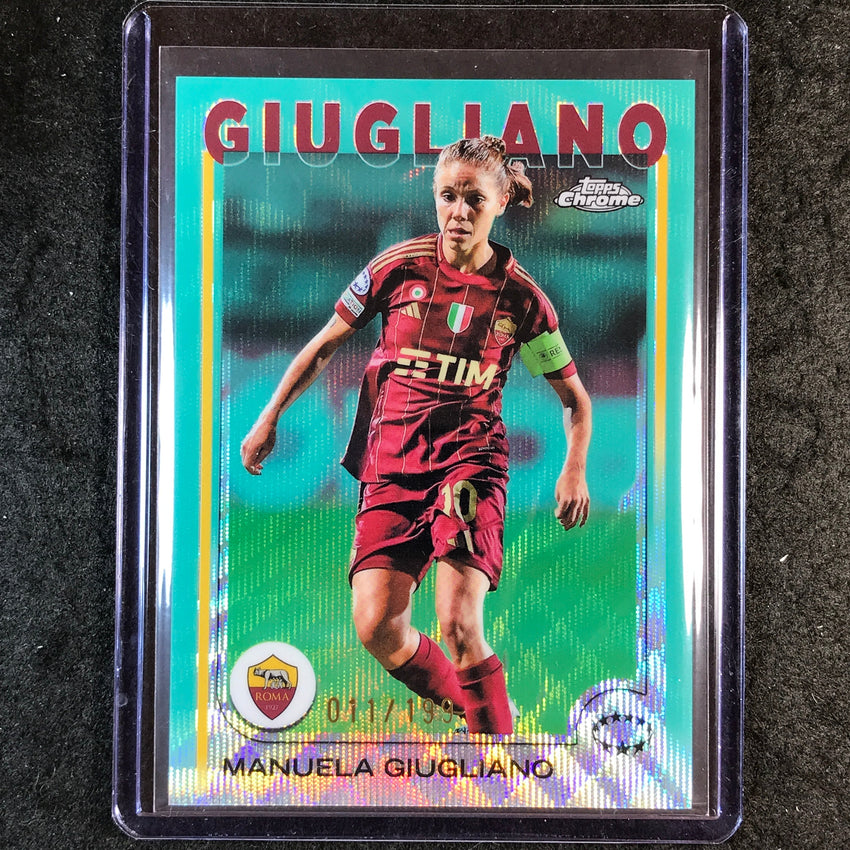 2024-25 Topps Chrome UEFA Women's MANUELA GIUGLIANO Aqua Wave /199 #74