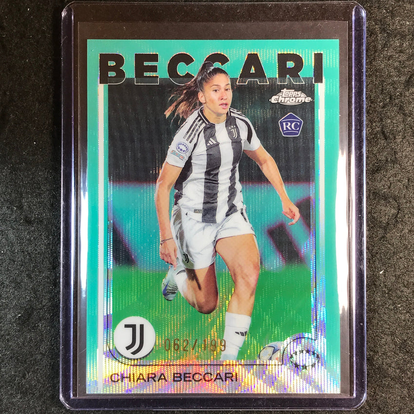 2024-25 Topps Chrome UEFA Women's CHIARA BECCARI Rookie Aqua Wave /199 #84