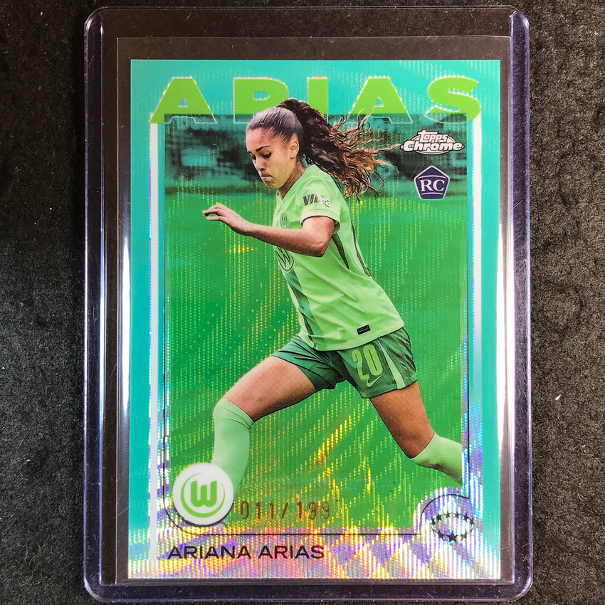 2024-25 Topps Chrome UEFA Women's ARIANA ARIAS Rookie Aqua Wave /199 #85
