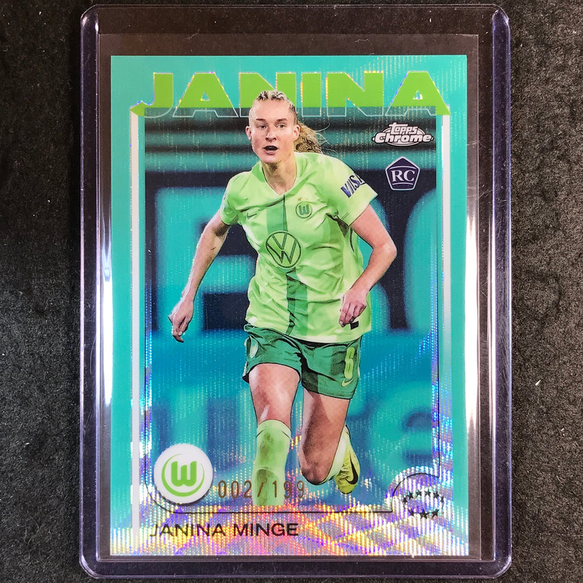 2024-25 Topps Chrome UEFA Women's JANINA MINGE Rookie Aqua Wave /199 #94