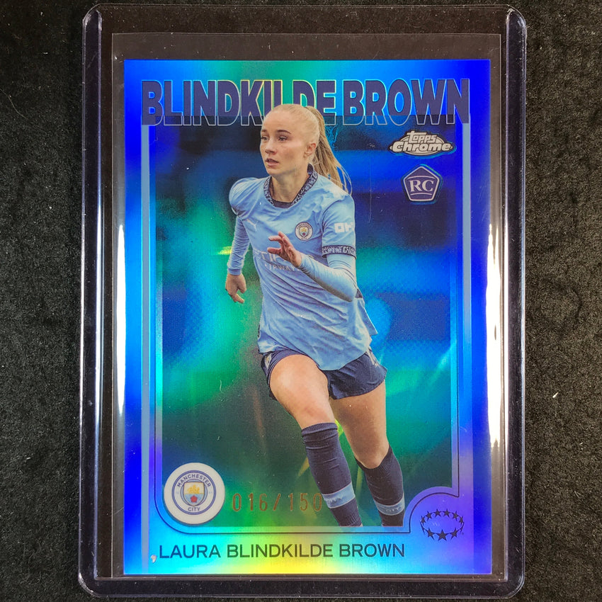2024-25 Topps Chrome UEFA Women's LAURA BLINDKILDE BROWN Rookie Blue 16/150 #40