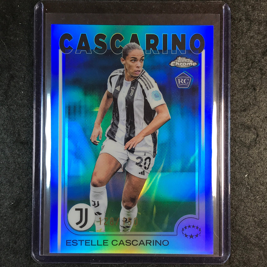 2024-25 Topps Chrome UEFA Women's ESTELLE CASCARINO Rookie Base Blue 128/150 #56