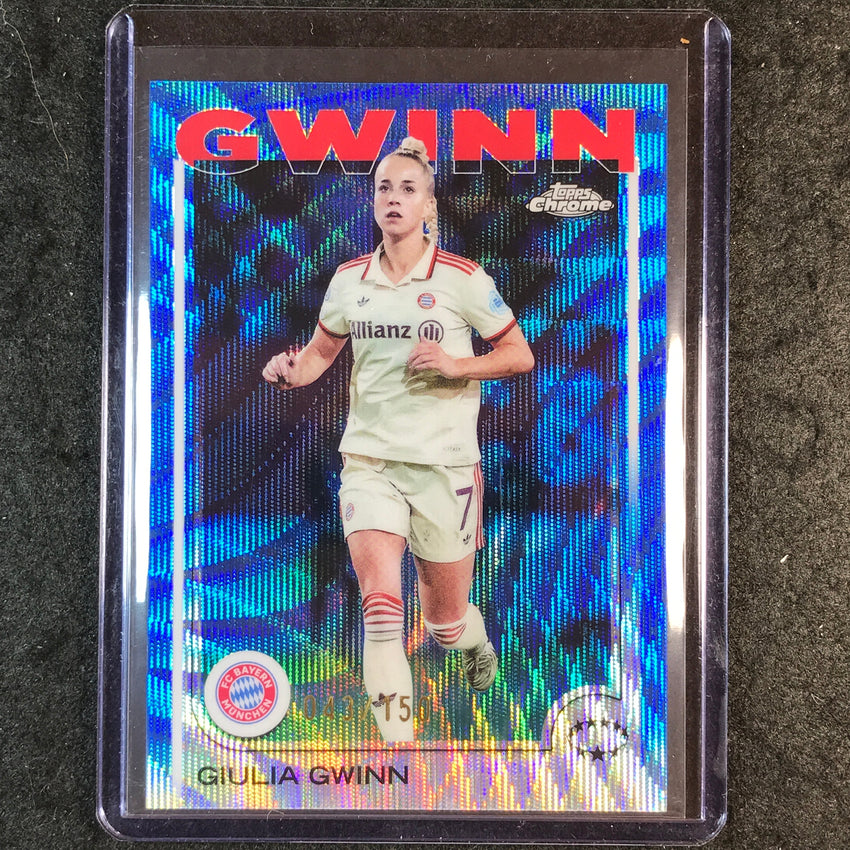 2024-25 Topps Chrome UEFA Women's GIULIA GWINN Base Blue Wave 43/150 #22