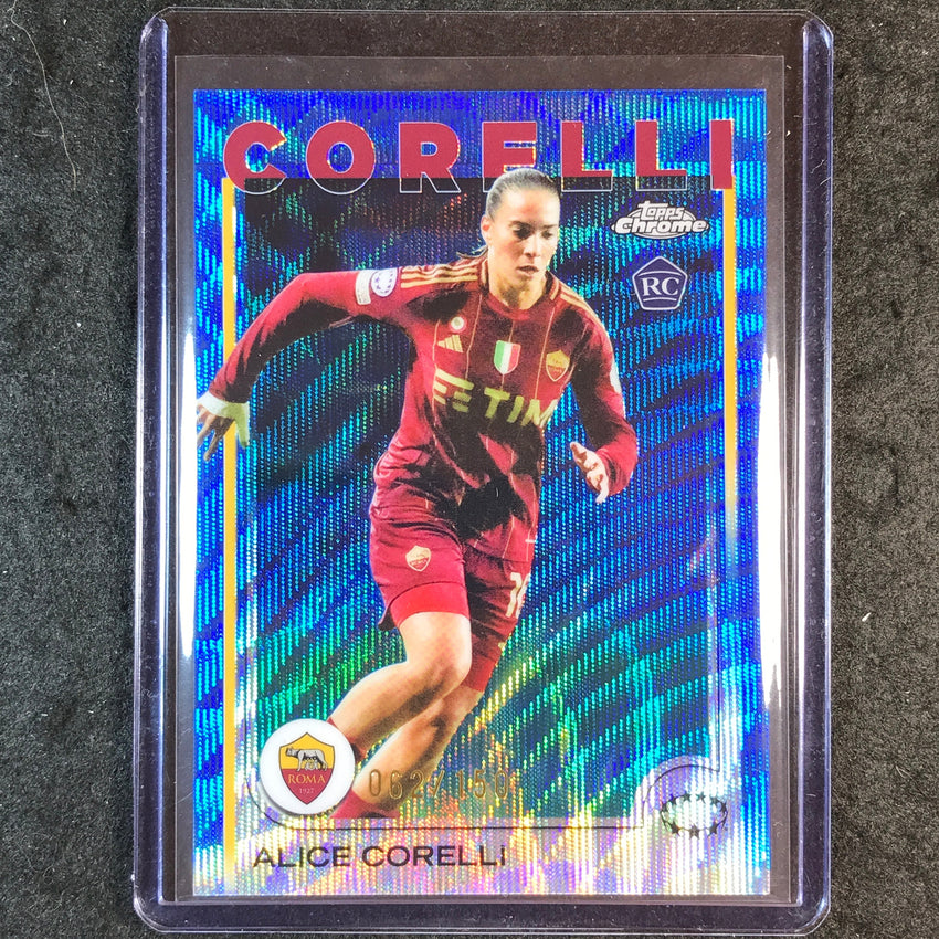 2024-25 Topps Chrome UEFA Women's ALICE CORELLI Rookie Base Blue Wave 62/150 #28