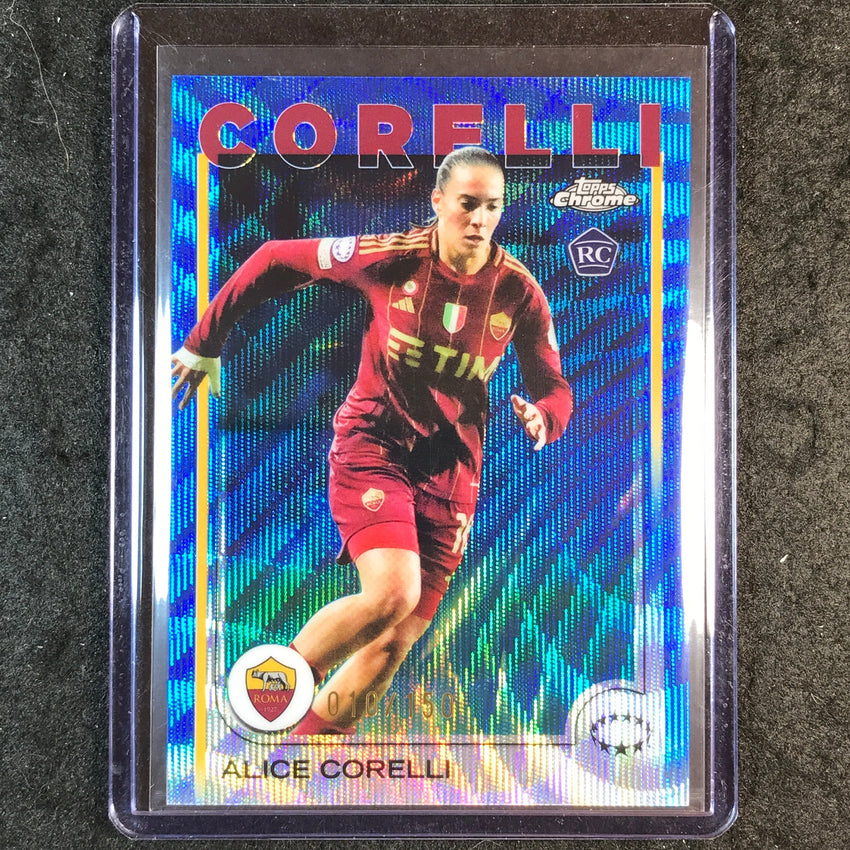 2024-25 Topps Chrome UEFA Women's ALICE CORELLI Rookie Base Blue Wave 10/150 #28