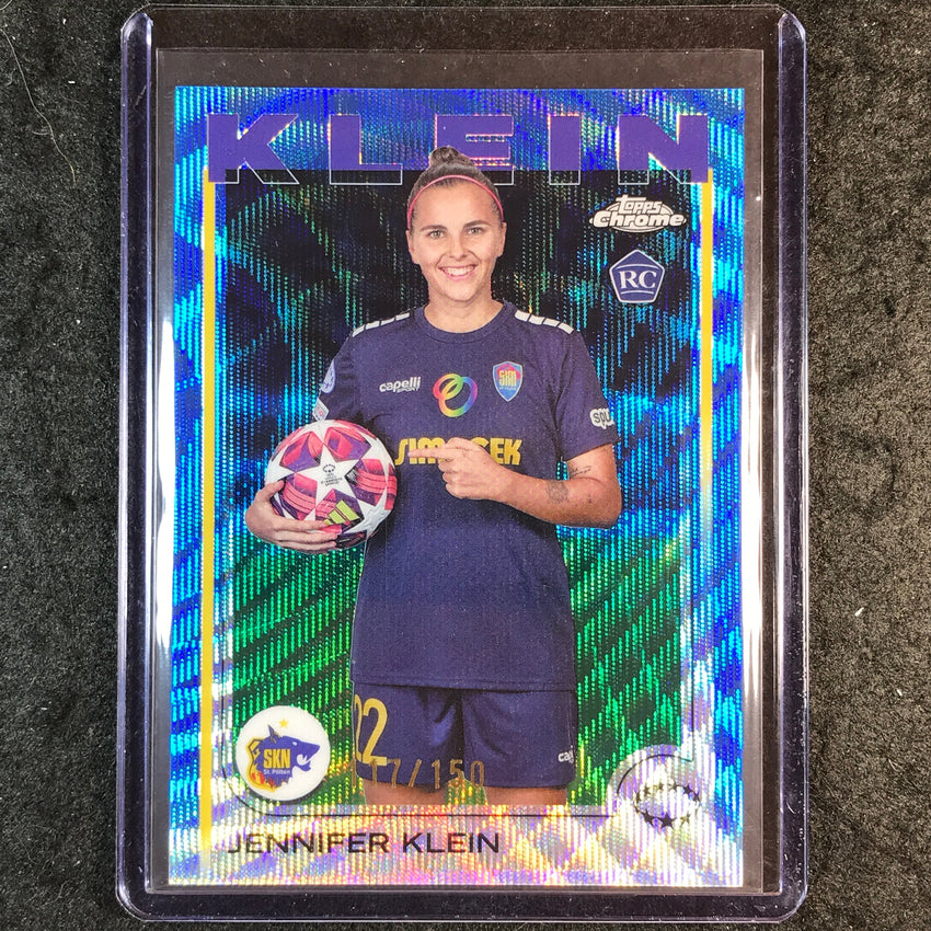 2024-25 Topps Chrome UEFA Women's JENNIFER KLEIN Rookie Base Blue Wave 117/150
