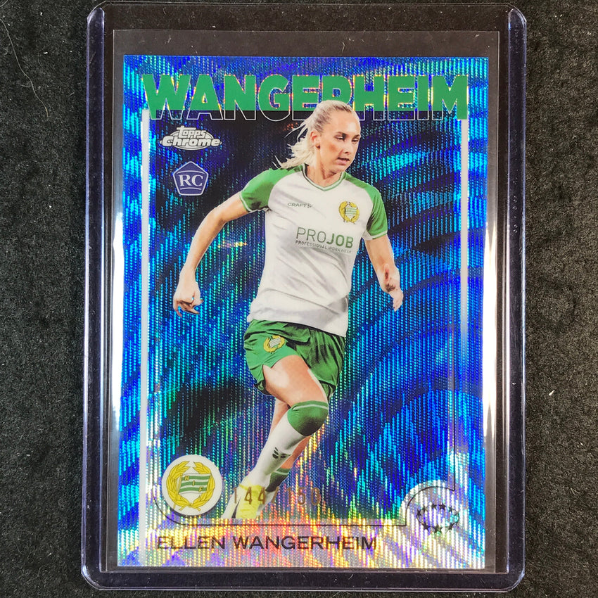 2024-25 Topps Chrome UEFA Women's ELLEN WANGERHEIM Rookie Blue Wave 144/150 #34