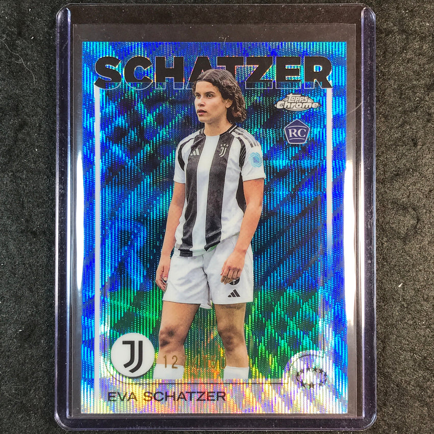 2024-25 Topps Chrome UEFA Women's EVA SCHATZER Rookie Base Blue Wave 127/150 #51