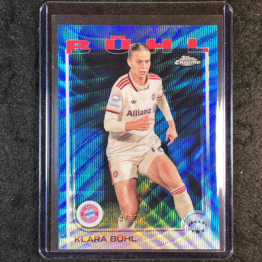 2024-25 Topps Chrome UEFA Women's KLARA BUHL Base Blue Wave 139/150 #60