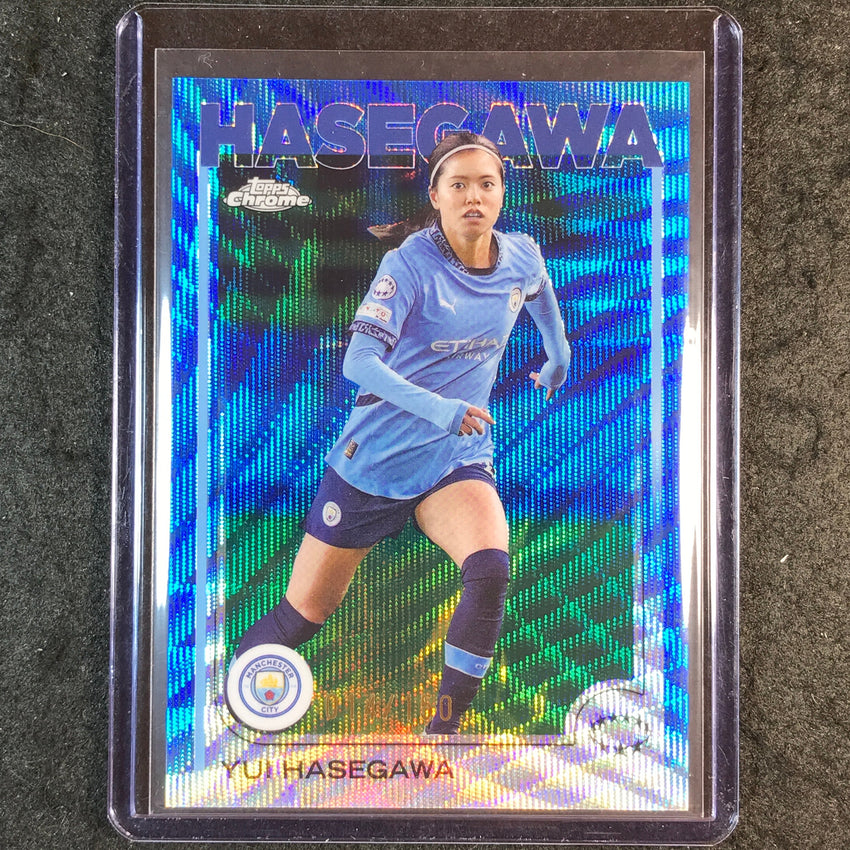 2024-25 Topps Chrome UEFA Women's YUI HASEGAWA Base Blue Wave 14/150 #80