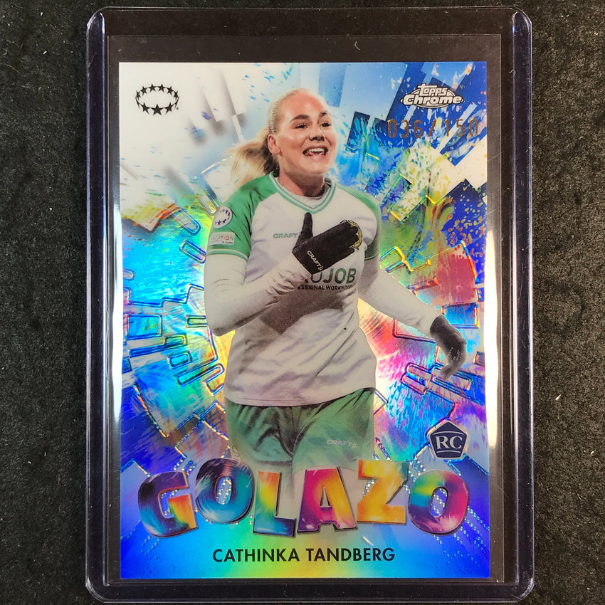 2024-25 Topps Chrome UEFA Women's CATHINKA TANDBERG Golazo Rookie Blue 36/150