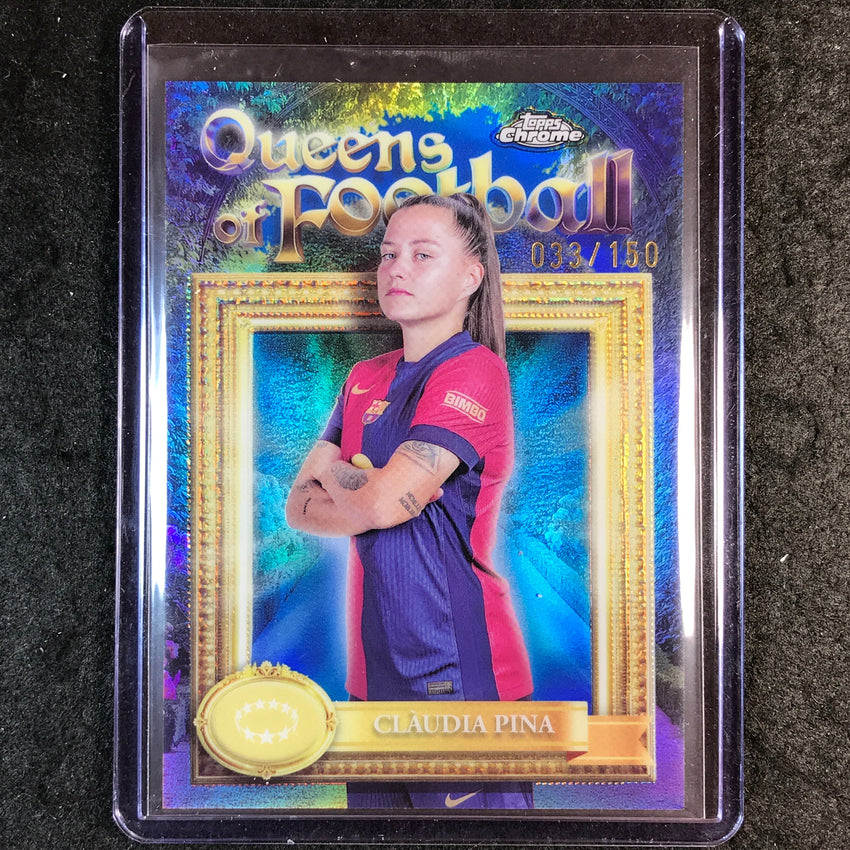 2024-25 Topps Chrome UEFA Women's CLAUDIA PINA Queens of Football Blue 33/150 #1