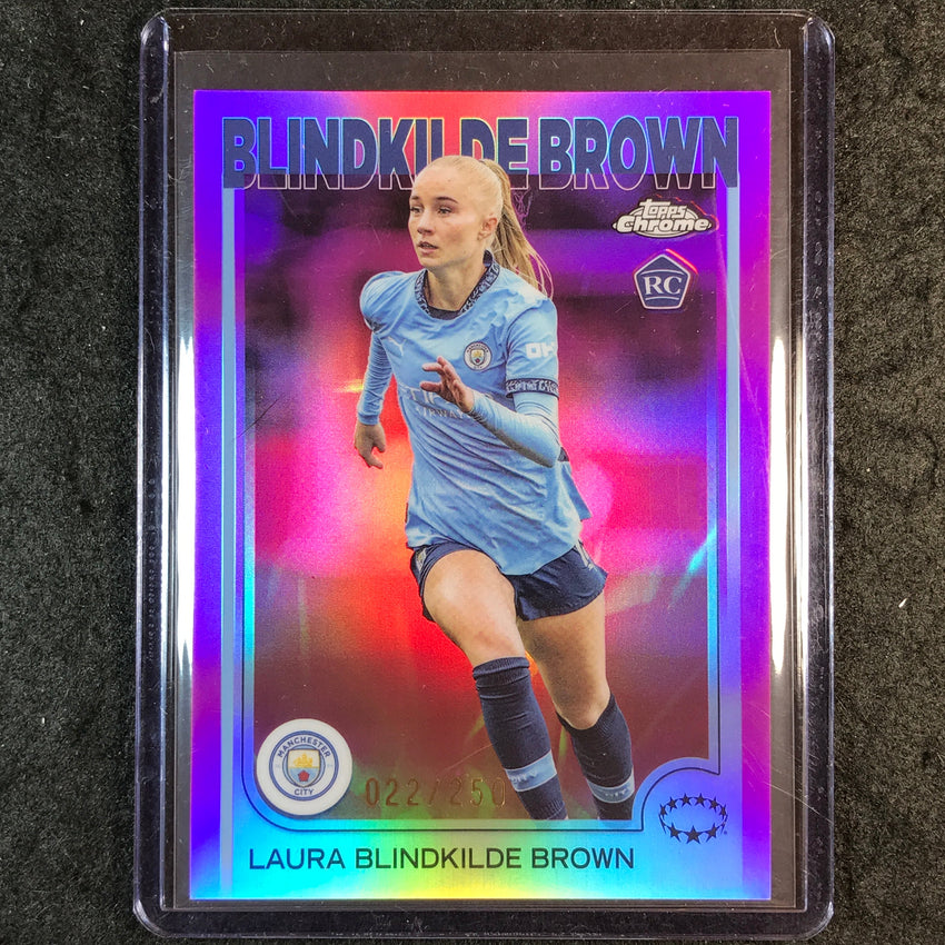 2024-25 Topps Chrome UEFA Women's LAURA BLINDKILDE BROWN Rookie Pink /250 #40