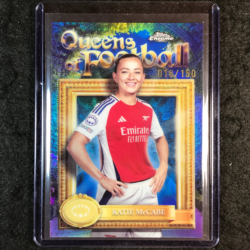 2024-25 Topps Chrome UEFA Women's KATIE MCCABE Queens of Football Blue 18/150