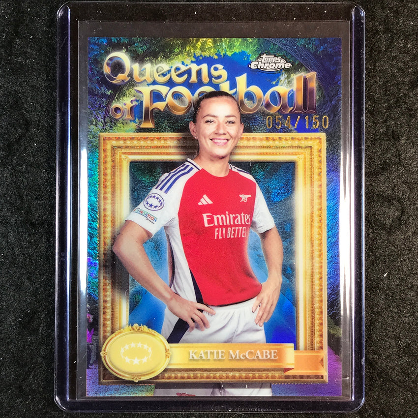 2024-25 Topps Chrome UEFA Women's KATIE MCCABE Queens of Football Blue 54/150