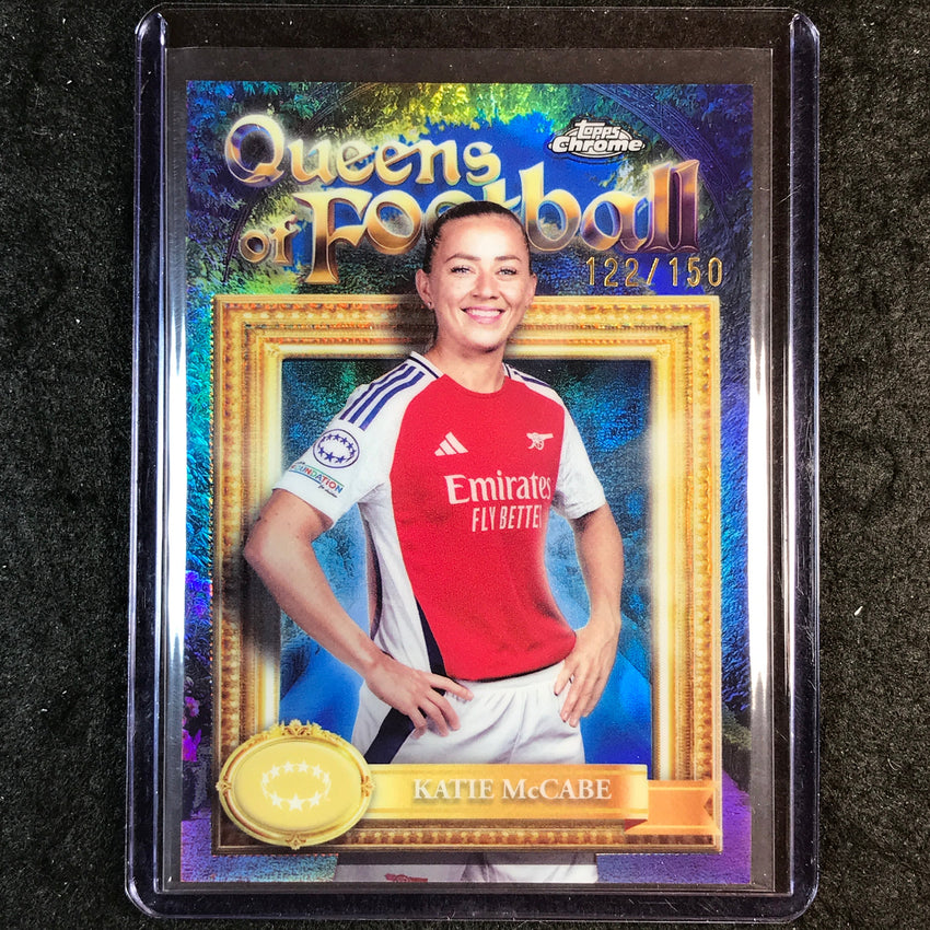 2024-25 Topps Chrome UEFA Women's KATIE MCCABE Queens of Football Blue 122/150
