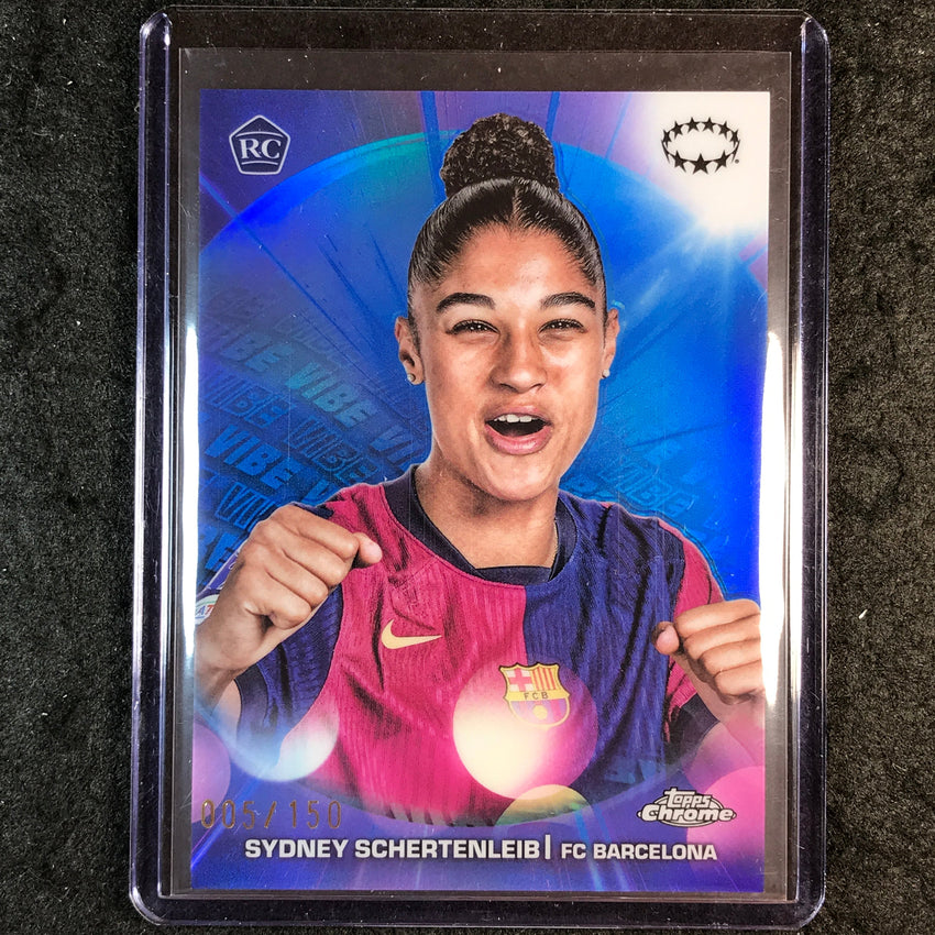 2024-25 Topps Chrome UEFA Women's SYDNEY SCHERTENLEIB Vibe Rookie Blue 5/150 #1