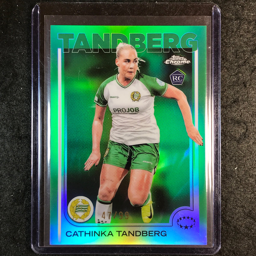 2024-25 Topps Chrome UEFA Women's CATHINKA TANDBERG Rookie Base Green 47/99 #90