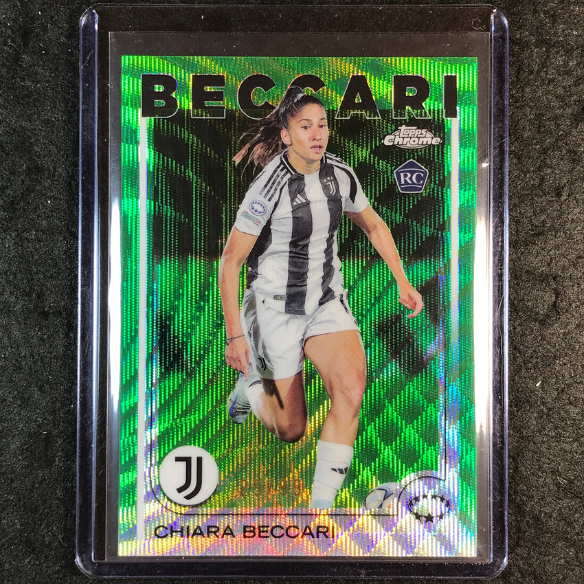2024-25 Topps Chrome UEFA Women's CHIARA BECCARI Rookie Base Green Wave 29/99