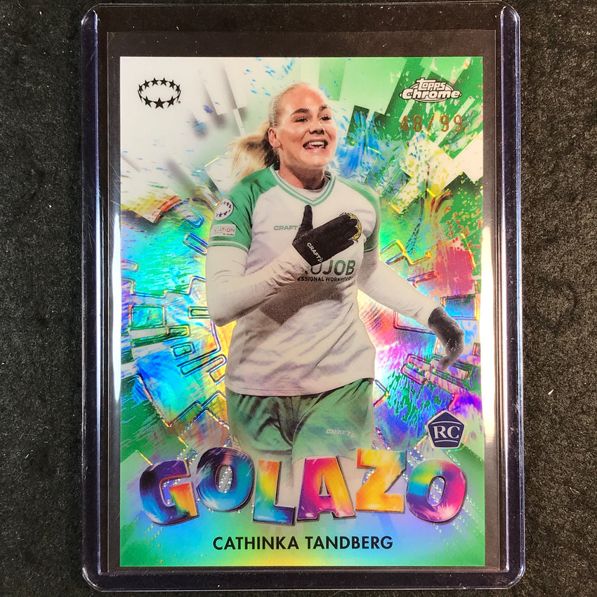 2024-25 Topps Chrome UEFA Women's CATHINKA TANDBERG Golazo Rookie Green 48/99