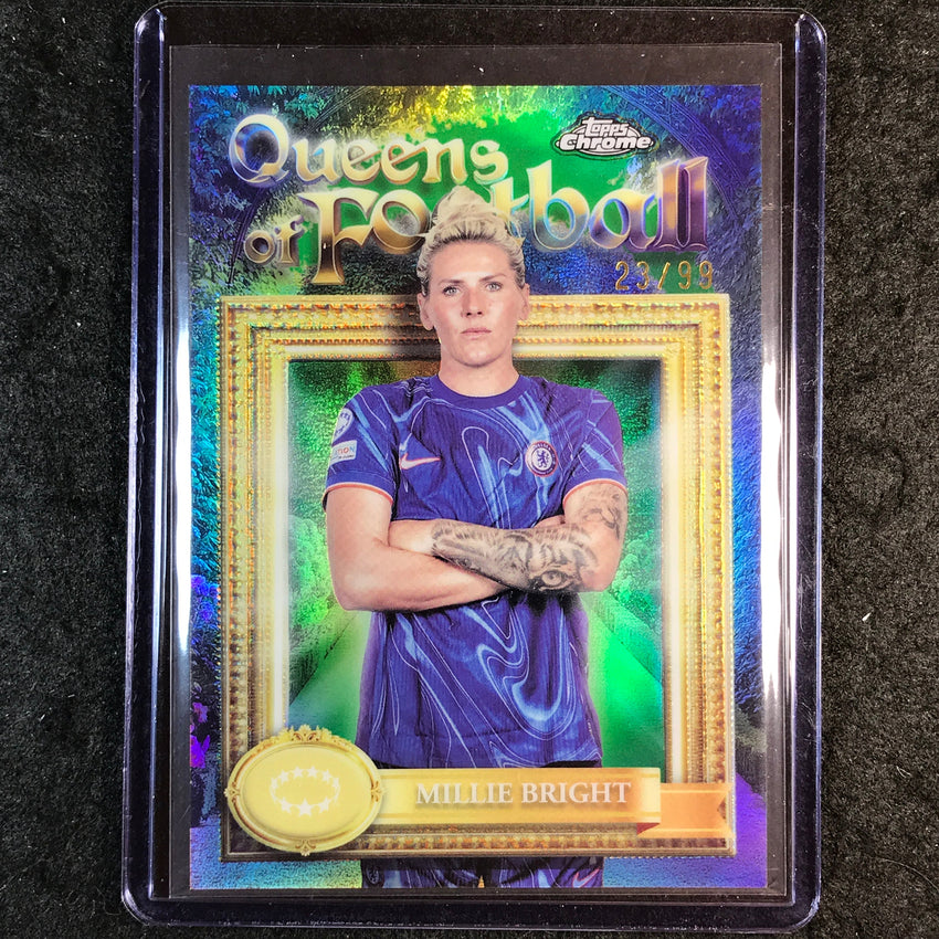 2024-25 Topps Chrome UEFA Women's MILLIE BRIGHT Queens of Football Green 23/99