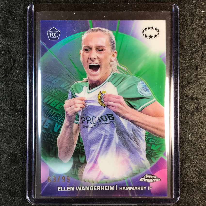 2024-25 Topps Chrome UEFA Women's ELLEN WANGERHEIM Vibe Rookie Green 63/99 #3