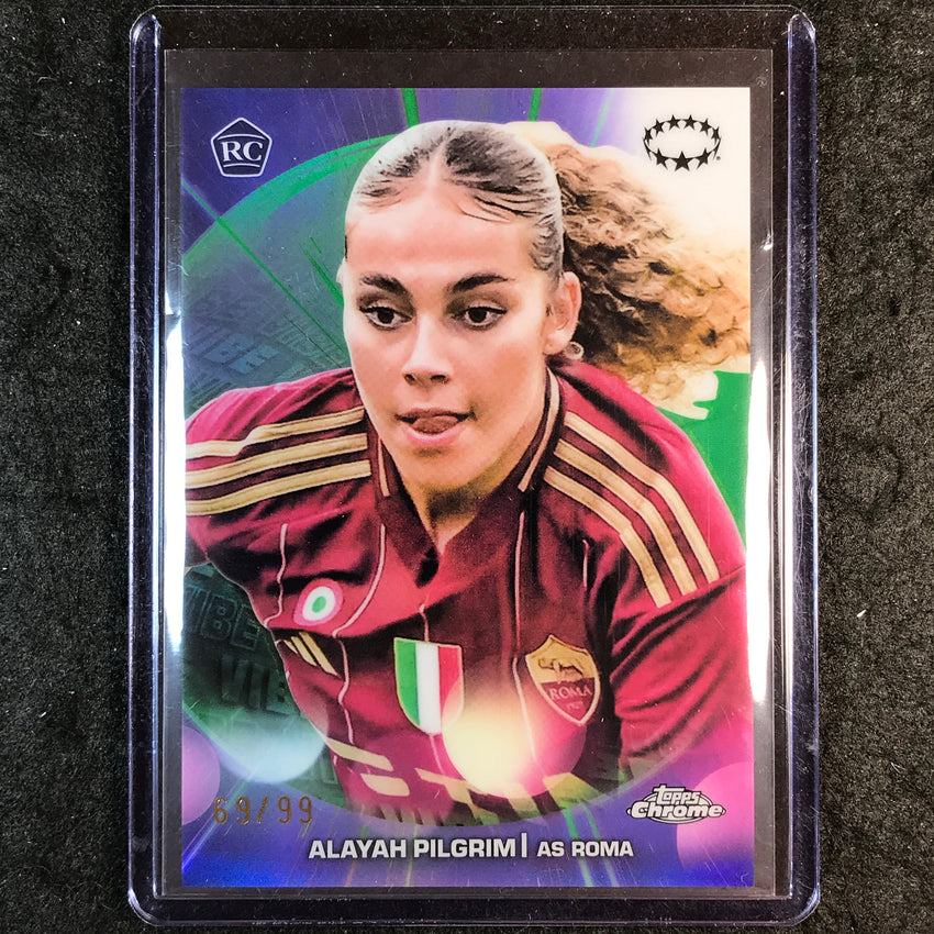 2024-25 Topps Chrome UEFA Women's ALAYAH PILGRIM Vibe Rookie Green 69/99 #20