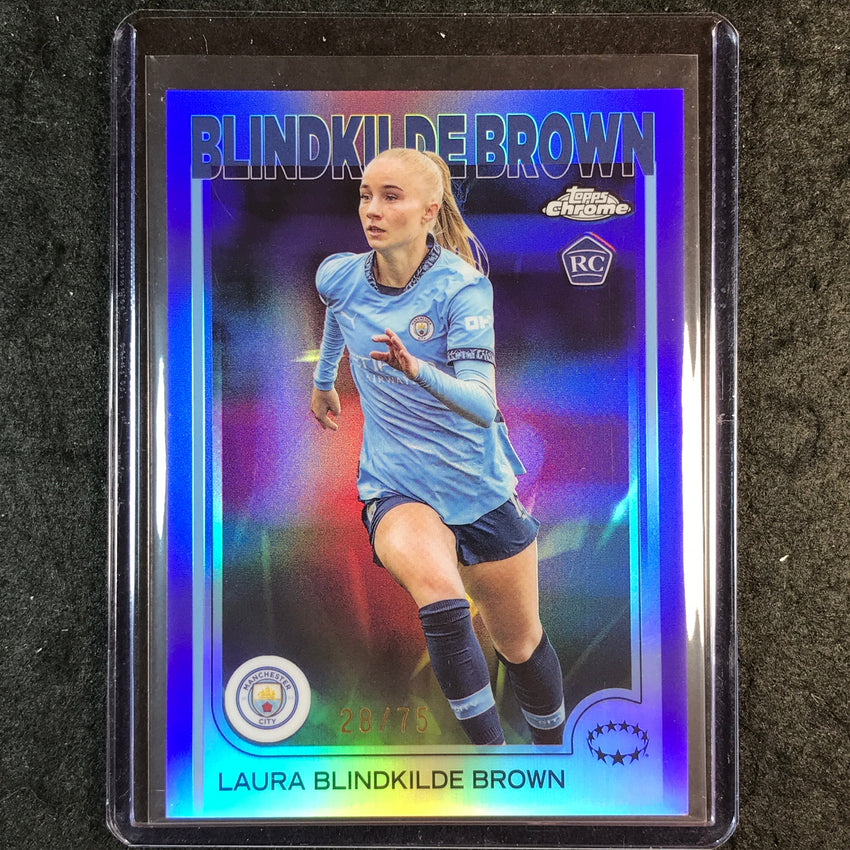 2024-25 Topps Chrome UEFA Women's LAURA BLINDKILDE BROWN Rookie Purple 28/75 #40