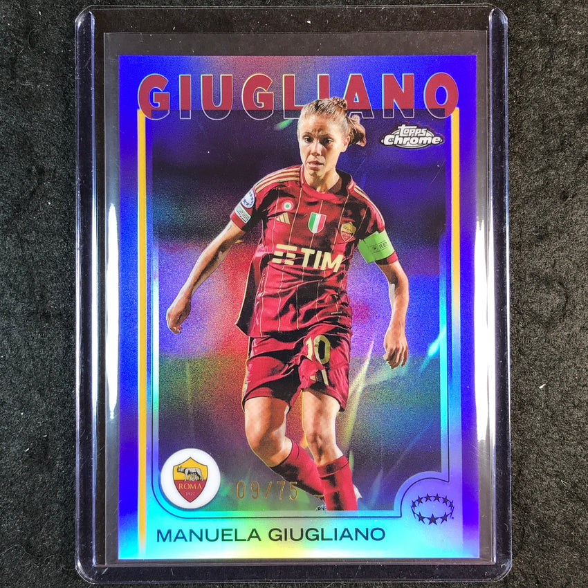 2024-25 Topps Chrome UEFA Women's MANUELA GIUGLIANO Base Purple 9/75 #74