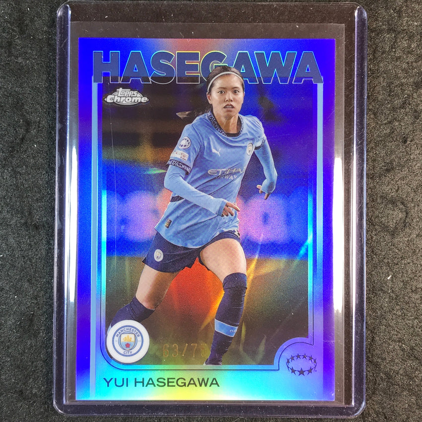 2024-25 Topps Chrome UEFA Women's YUI HASEGAWA Base Purple 63/75 #80