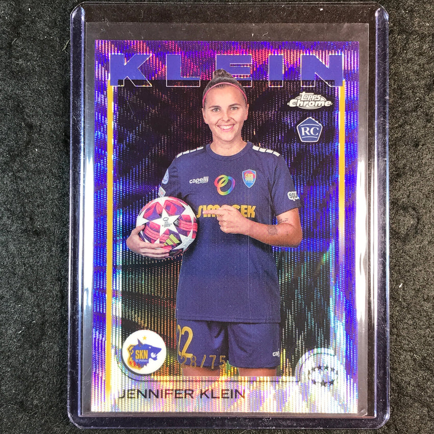 2024-25 Topps Chrome UEFA Women's JENNIFER KLEIN Rookie Base Purple Wave 28/75