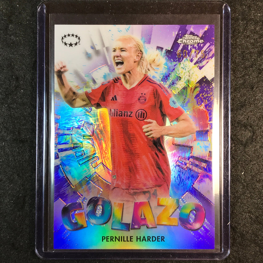 2024-25 Topps Chrome UEFA Women's PERNILLE HARDER Golazo Purple 60/75 #3