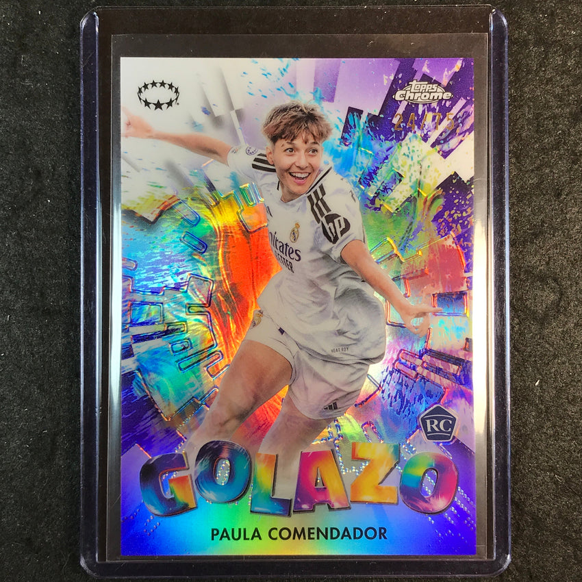 2024-25 Topps Chrome UEFA Women's PAULA COMENDADOR Golazo Rookie Purple 24/75 #4