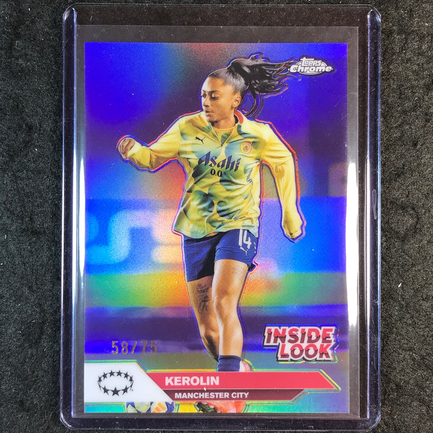 2024-25 Topps Chrome UEFA Women's KEROLIN Inside Look Purple 58/75 #14