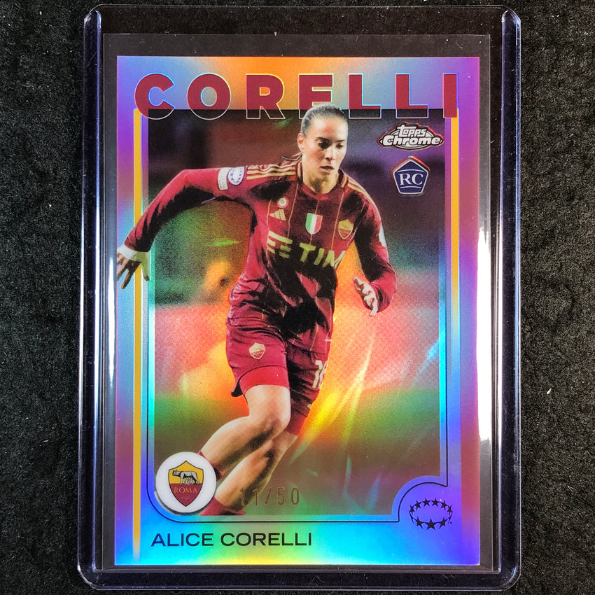 2024-25 Topps Chrome UEFA Women's ALICE CORELLI Rookie Base Rose Gold 11/50 #28