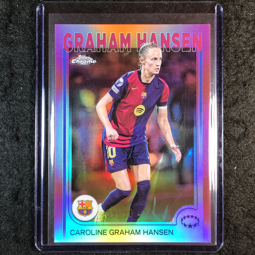 2024-25 Topps Chrome UEFA Women's CAROLINE GRAHAM HANSEN Base Rose Gold 9/50 #41