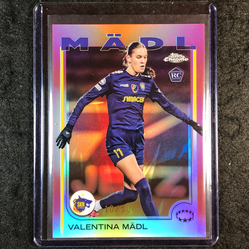 2024-25 Topps Chrome UEFA Women's VALENTINA MADL Rookie Base Rose Gold 10/50 #48