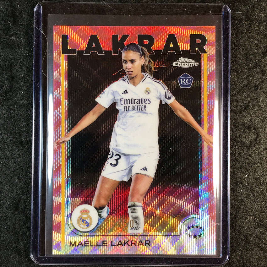 2024-25 Topps Chrome UEFA Women's MAELLE LAKRAR Rookie Rose Gold Wave 14/50 #13