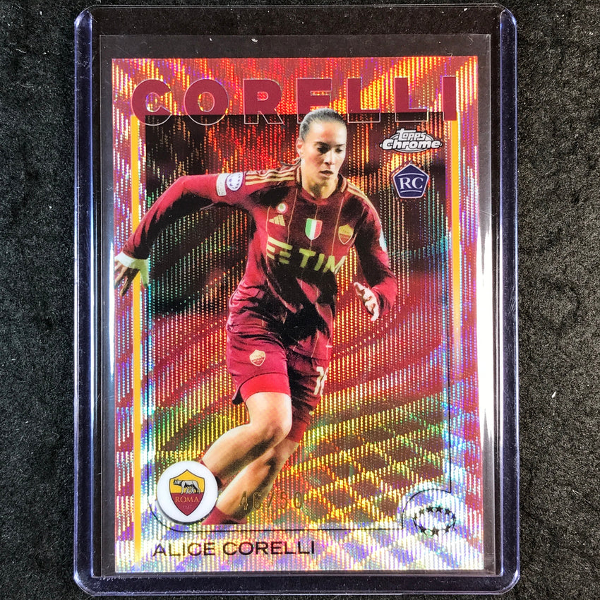 2024-25 Topps Chrome UEFA Women's ALICE CORELLI Rookie Rose Gold Wave 46/50 #28